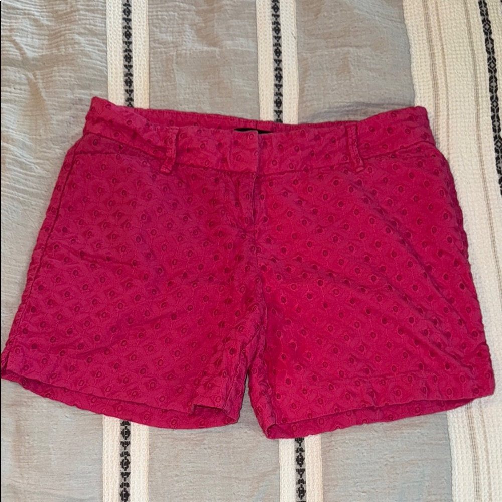 Bright Pink Eyelet Shorts